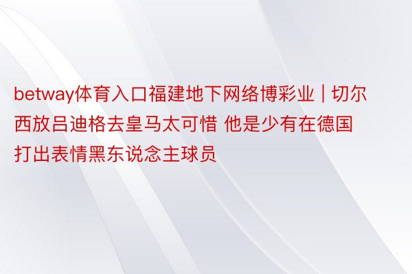 betway体育入口福建地下网络博彩业 | 切尔西放吕迪格去皇马太可惜 他是少有在德国打出表情黑东说念主球员